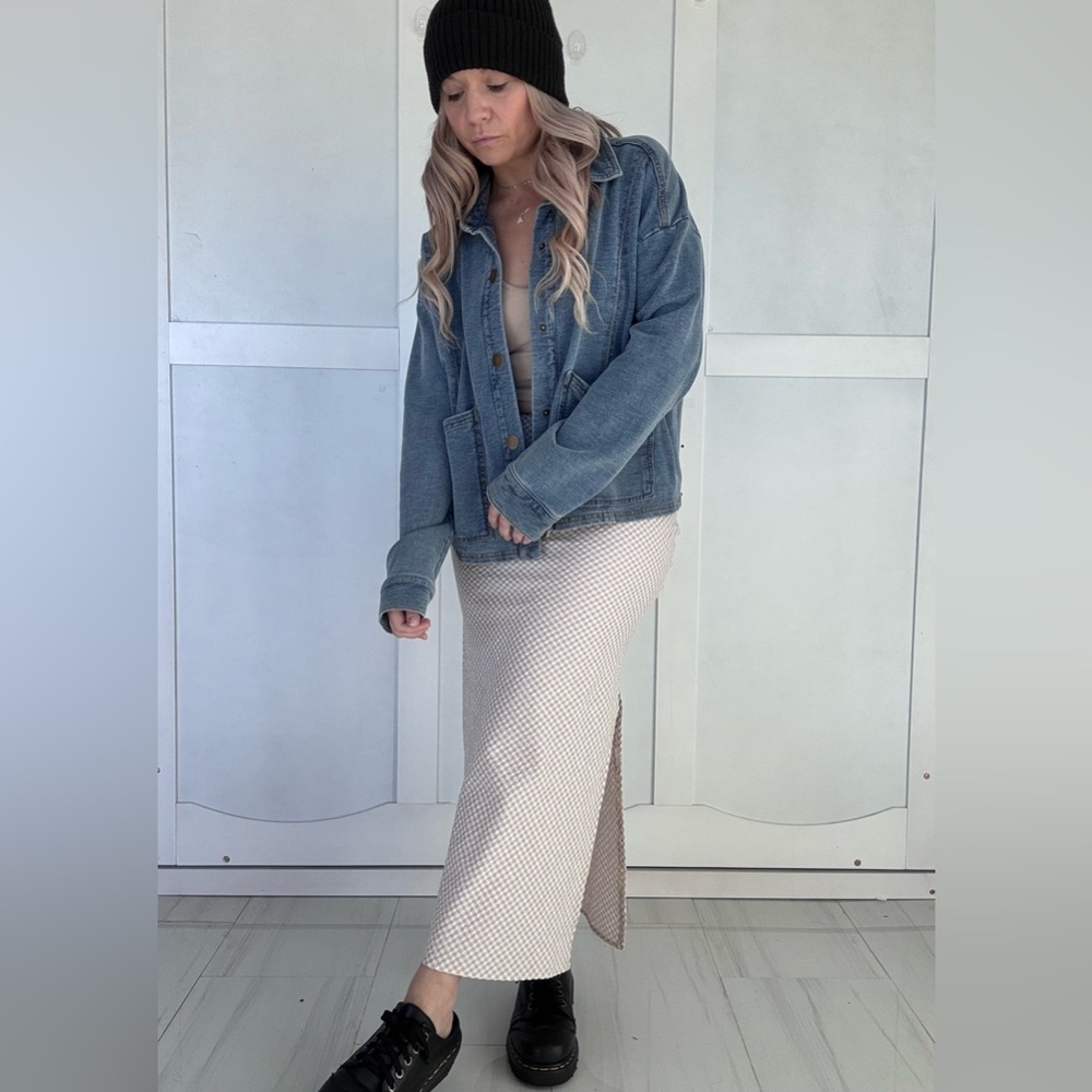 Evereve Cotton Denim Color Jacket